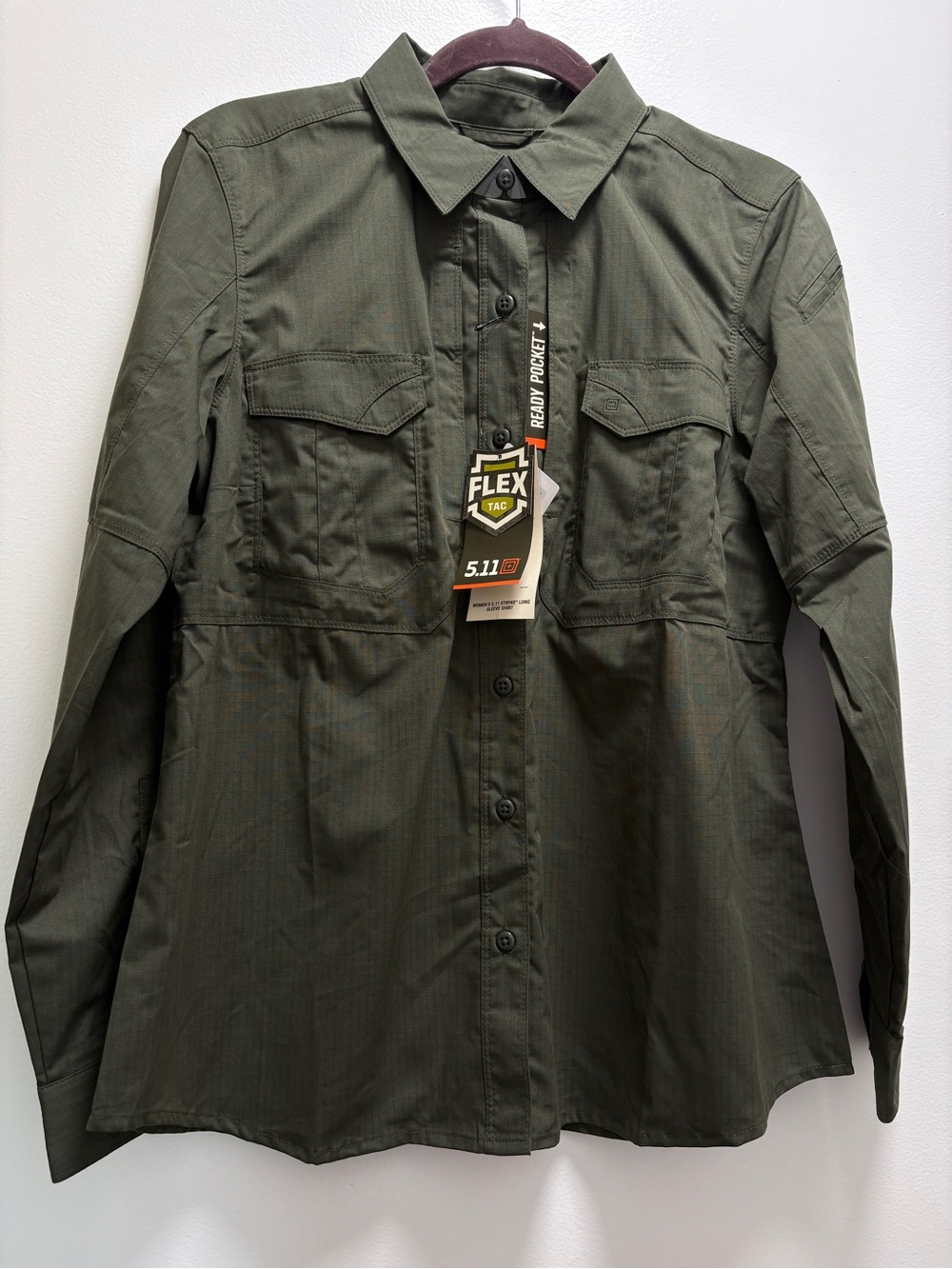 5.11 Tactical Women’s Olive Green Flex Tac Button-Up Shirt